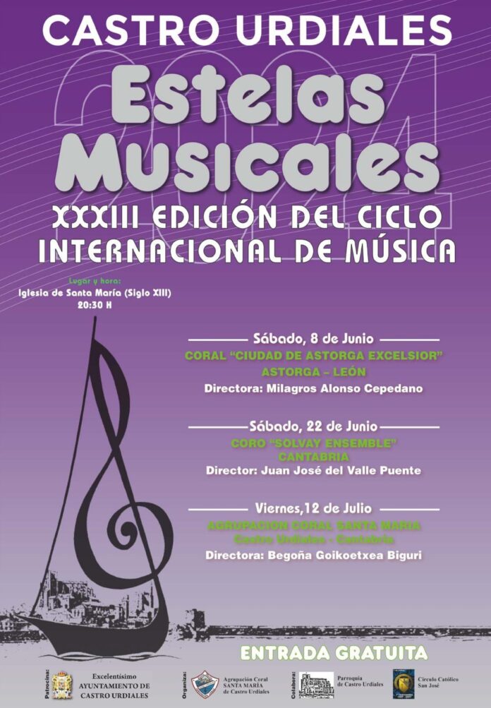 XXXIII Edición del Ciclo Internacional de Música ESTELAS MUSICALES, en la Iglesia de Santa María (Siglo XIII) de Castro Urdiales.